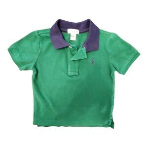 Ralph Lauren Size 24 Months Green Blue Collar Button Pony Child Toddler Polo‎